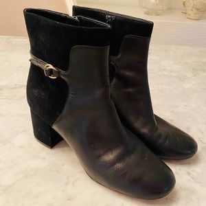 Cole Haan black leather boots with gold buckle - size 8.5